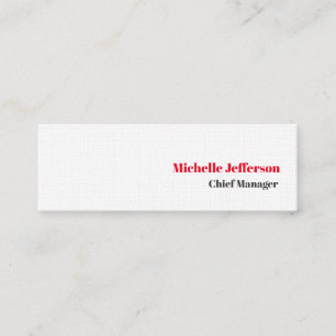 Slim Professional Modern Linen Elegant Simple Mini Business Card