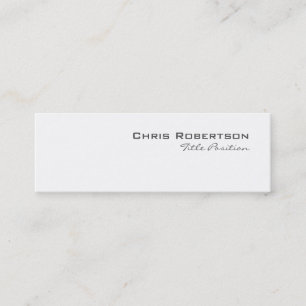 Slim Script Black White Charming Business Card