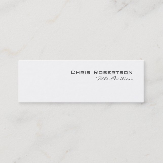 Slim Script Black White Charming Business Card (Front)