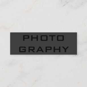 Slim Simple Black Out Photographer Business Card