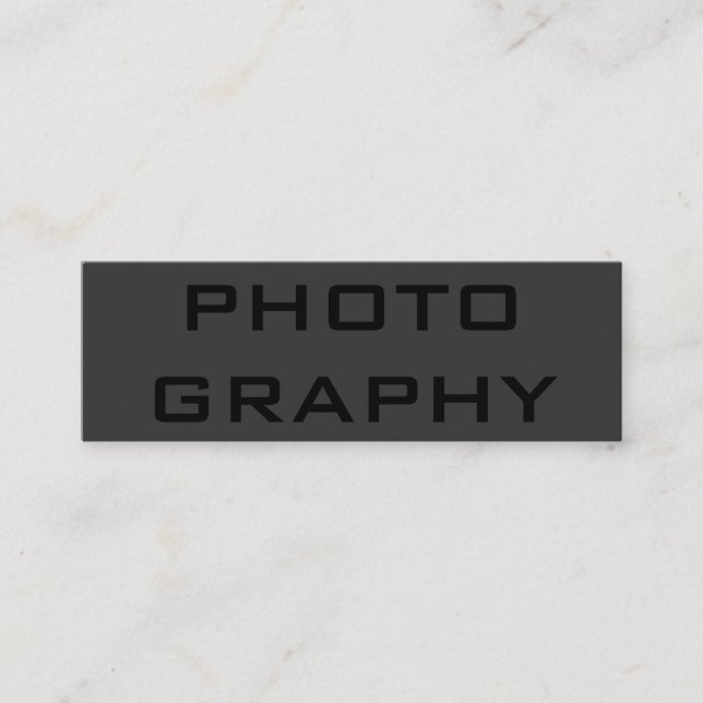 Slim Simple Black Out Photographer Business Card (Front)