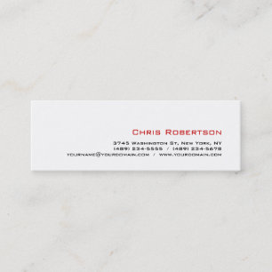Slim Skinny Mini Size Grey White Red Business Card