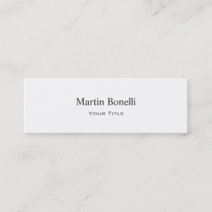 Slim Skinny White Simple Trendy Business Card