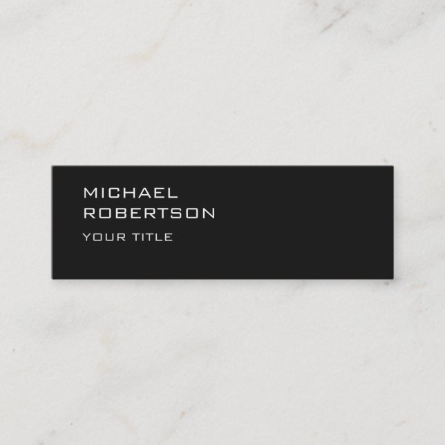 Slim Trendy Dark Grey Modern Business Card (Front)