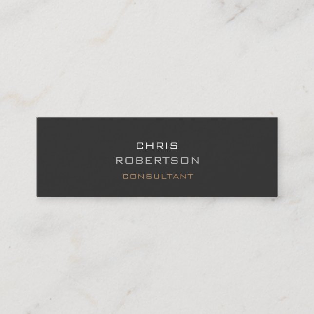 Slim Trendy Grey Attractive Business Card (Front)