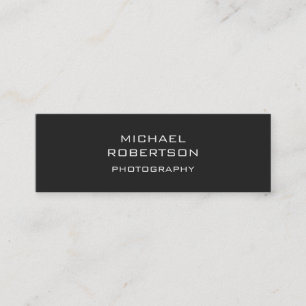 Slim Trendy Grey Photographer Business Card