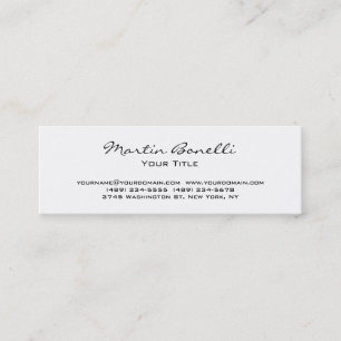 Slim Unique Modern White Trendy Business Card