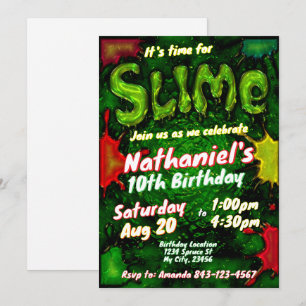 Slime anniversaire invitation enfants soirée slime