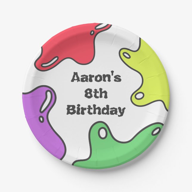 Slime Birthday Party Paper Plate (Front)