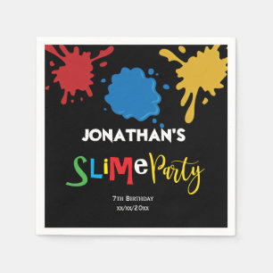Slime Fun children Birthday party personalized Napkin