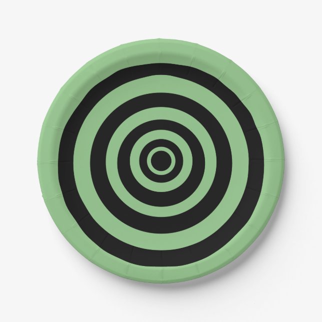 Slime Green Spiral Halloween Party Plate (Front)