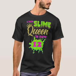 Slime Queen 12th Birthday Party 12 Years Old Girl  T-Shirt