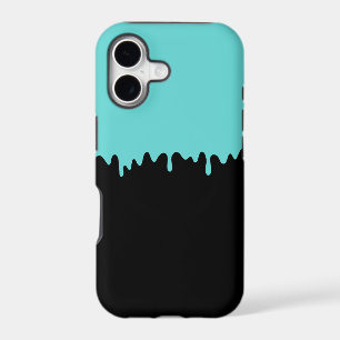 Slime qui dégouline de bleu-vert