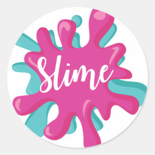 Slime Sticker pink and turquoise slime party