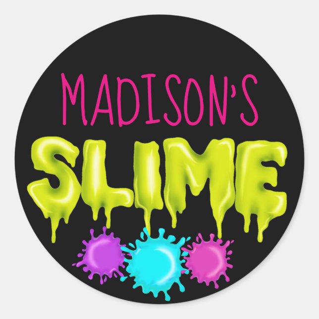 Slime Stickers, Slime Labels, Slime  party favours Classic Round Sticker (Front)