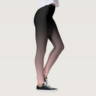 Slimming Black and Rose Gradient Horizon Leggings