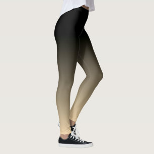 Slimming Black and Tan Gradient Horizon Leggings