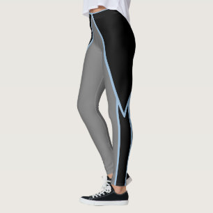 Slimming Black Grey and Blue Leggings