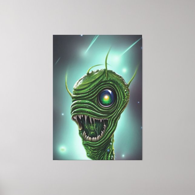 Slimy Alien Monster Canvas Print (Front)