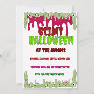 Slimy Halloween Invitation Card