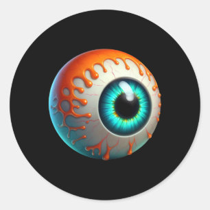 Slimy Human Eyell Creepy Halloween Funny Lazy Hall Classic Round Sticker