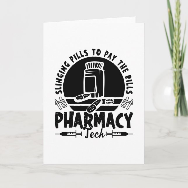 Slinging Pills Pharmacist Pharmacy Technician Gift Card (Front)