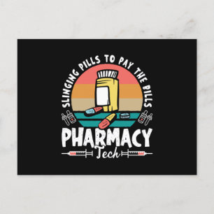 Slinging Pills Pharmacy Technician Pharmacist Gift Postcard