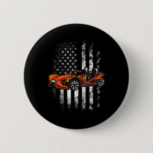 Slingshot Car American Usa Flag 4th Of July 2 Inch Round Button