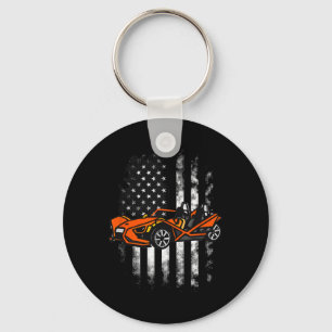 Slingshot Car American Usa Flag 4th Of July  Keychain