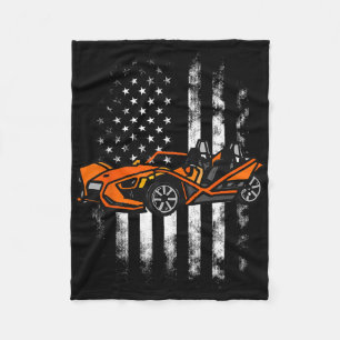Slingshot Car American Usa Flag 4th Of July Slings Fleece Blanket