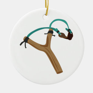 Slingshot Ceramic Ornament