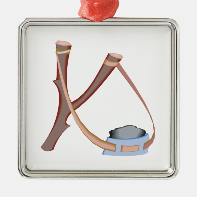 Slingshot Metal Ornament (Front)