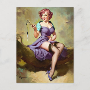 Slingshot Pin Up Postcard