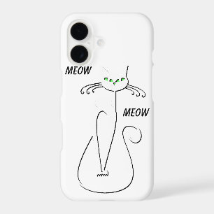 Slinky Black Cat Meow Meow Custom Text Green Eyes