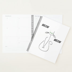 Slinky Black Cat Meow Meow Texte Personnalisé Yeux