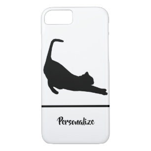 Slinky Black Cat Stretches Silhouette Personalize Case-Mate iPhone Case