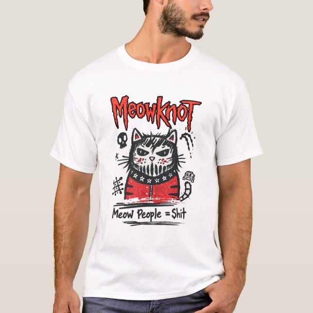Slipknot Cat Parody – Meow People T-Shirt (Front)