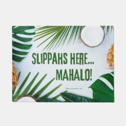 SLIPPAHS HERE MAHALO - Slippers - Door Mat Rug