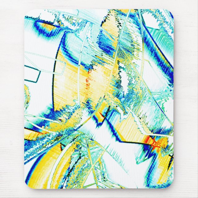 Slipped ink no, image with yellow, cyan blue spots mouse pad (Front)