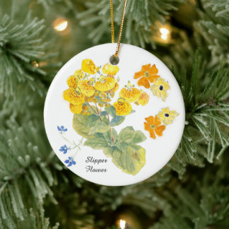 Slipper Flower Ceramic Ornament