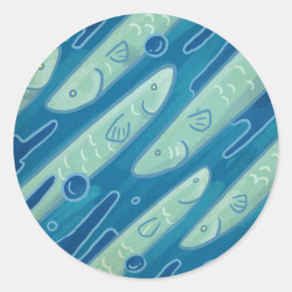 Slippery Eel - Animal Pattern Illustration Classic Round Sticker