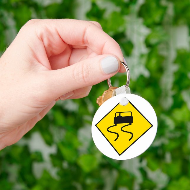 Slippery Road Sign Keychain (Creator Uploaded)