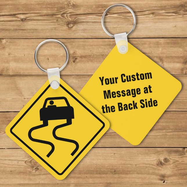 Slippery Road when Wet Keychain (Creator Uploaded)