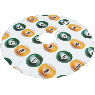 SlipperyJoe 69 hard pool table two billiard balls  Brushed Polyester Tree Skirt