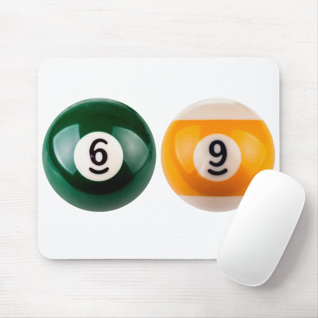 SlipperyJoe 69 hard pool table two billiard balls  Mouse Pad (With Mouse)