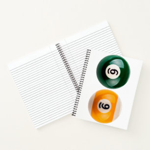 SlipperyJoe 69 hard pool table two billiard balls Notebook