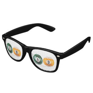 SlipperyJoe 69 hard pool table two billiard balls  Retro Sunglasses