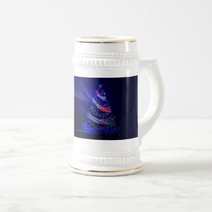 SlipperyJoe Christmas tree digital translucent red Beer Stein