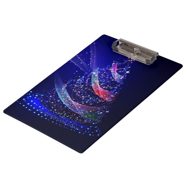 SlipperyJoe Christmas tree digital translucent red Clipboard (Angled)