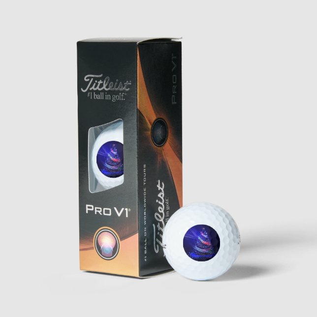 SlipperyJoe Christmas tree digital translucent red Golf Balls (Packaging)